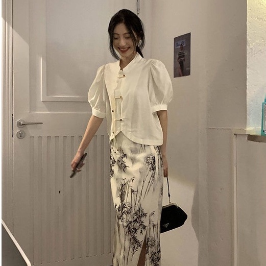 [MURIOKI] Đầm Dài Eo Cao Phong Cách Trung Hoa Thời Trang 2022 Cho Nữ