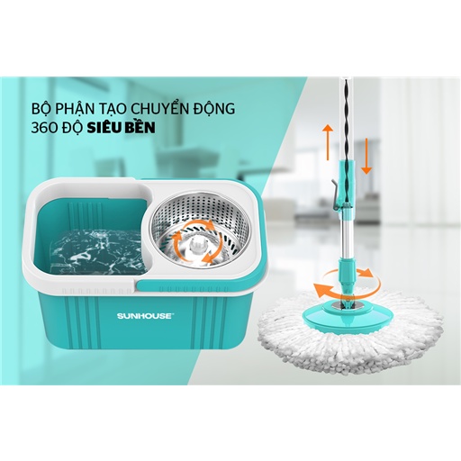 Bộ lau nhà Sunhouse xoay 360 độ KS-CL350PO/KS-CL350PB - Hàng mới, chính hãng Sunhouse phân phối