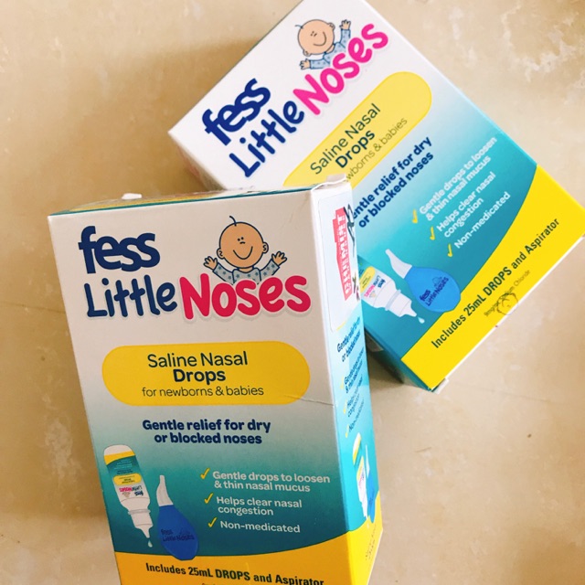 Xịt Nghẹt Mũi, Sổ Mũi Fess Little Noses cho Bé 15ml (Kèm Bóng Hút Mũi)