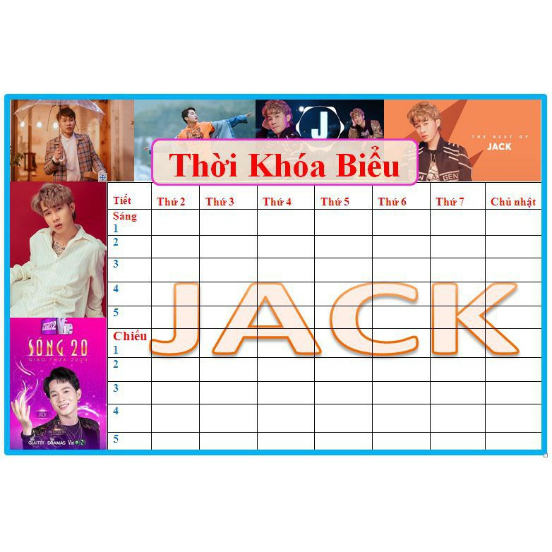 thời khóa biểu in ảnh Jack
