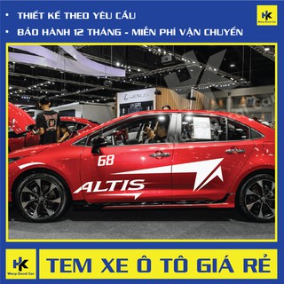 Tem xe TOYOTA ALTIS dán 2 bên sườn - tem xe ô tô giá rẻ hà nội