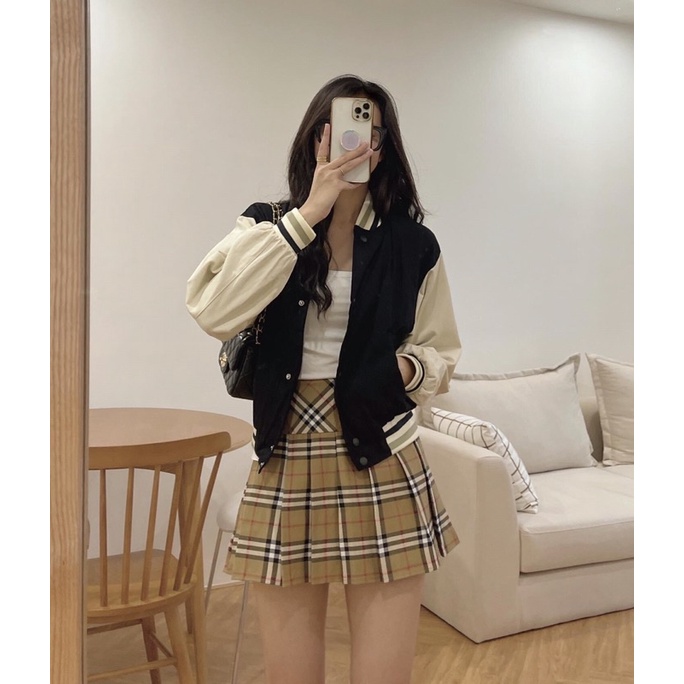 [ Ảnh thật ] Áo khoác bomber dáng ngắn chất kaki 2 lớp hàng Quảng Châu chuẩn l1