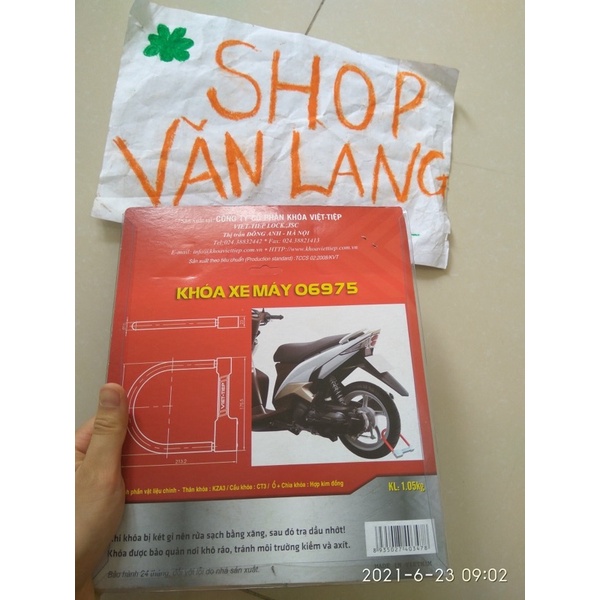 [Khoá xe máy] Khoá Chữ U Việt Tiệp Chống Trộm Gồm 2 Chìa Vi Tính