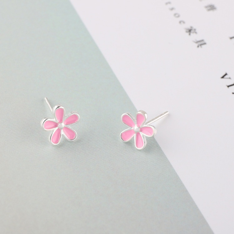 Bông Tai Hình Hoa Năm Cánh Màu Hồng Phong Cách Hàn Quốc Thời Trang Cho Nữ