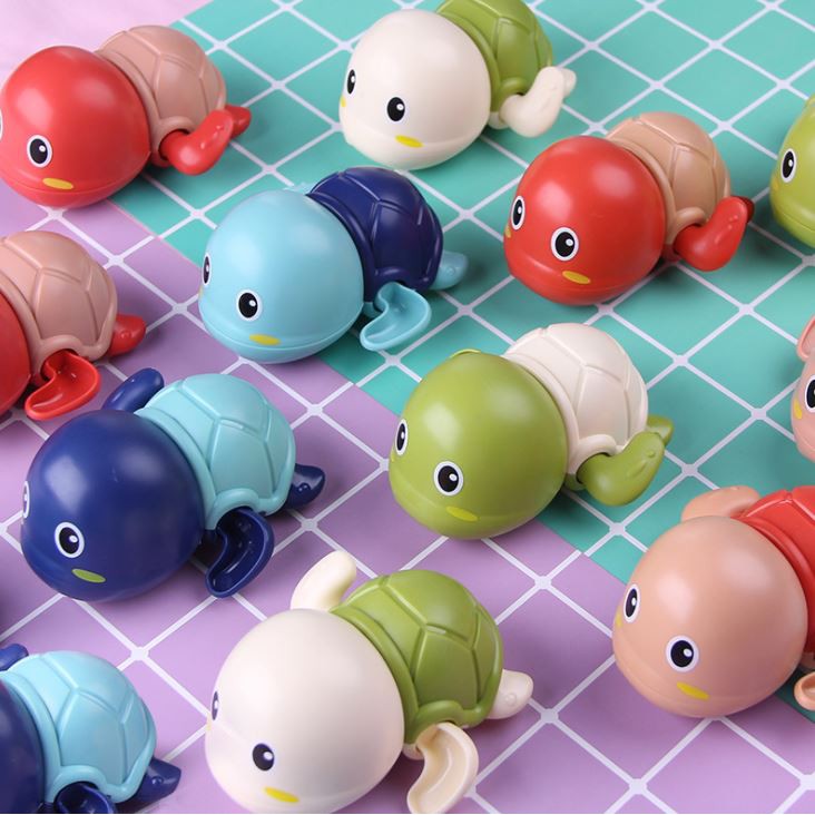 Đồ chơi nhà tắm - Rùa vặn cót biết bơi vui nhộn, dễ thương, nhựa nguyên sinh an toàn