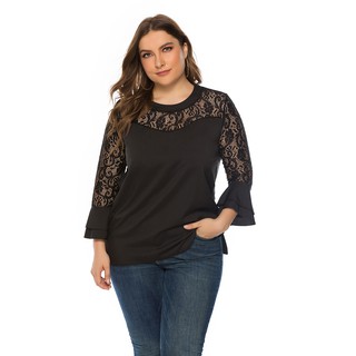 [CÓ SẴN] Áo kiểu big size vai ren cổ kiểu công sở màu đen HM71 THƯƠNG HIỆU HIMISTORE