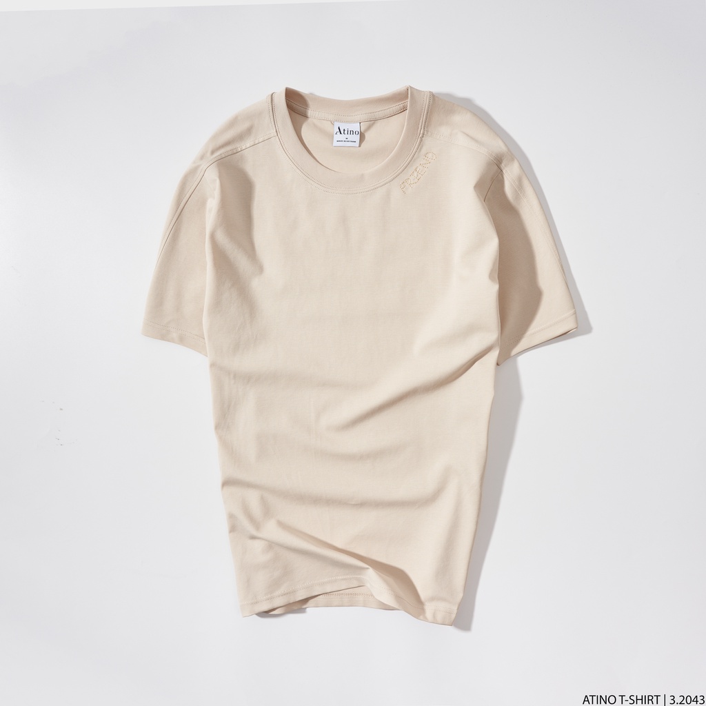 Áo Phông Nam Cộc Tay Cổ Tròn Thêu Chữ FRIEND ATINO chất liệu Cotton thoáng mát form Fitted AP3.2043