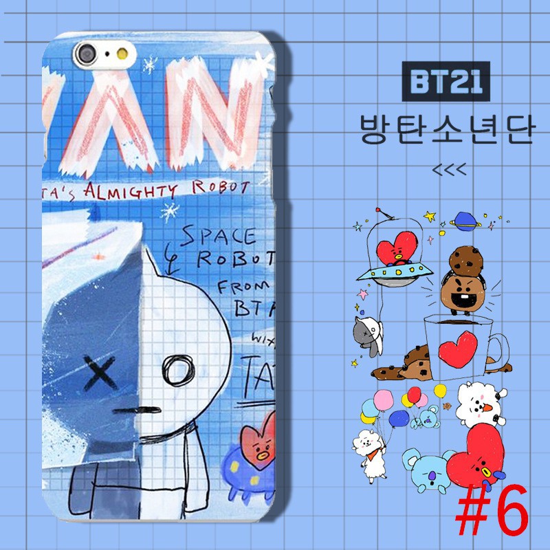 Ốp điện thoại chống sốc hình hoạt hình KPOP BTS cho iPhones 5/5S/6S/6P/6SP/7/7P/8/8P/X/Samsung S6/S6 Edge/S7/S7 Edge