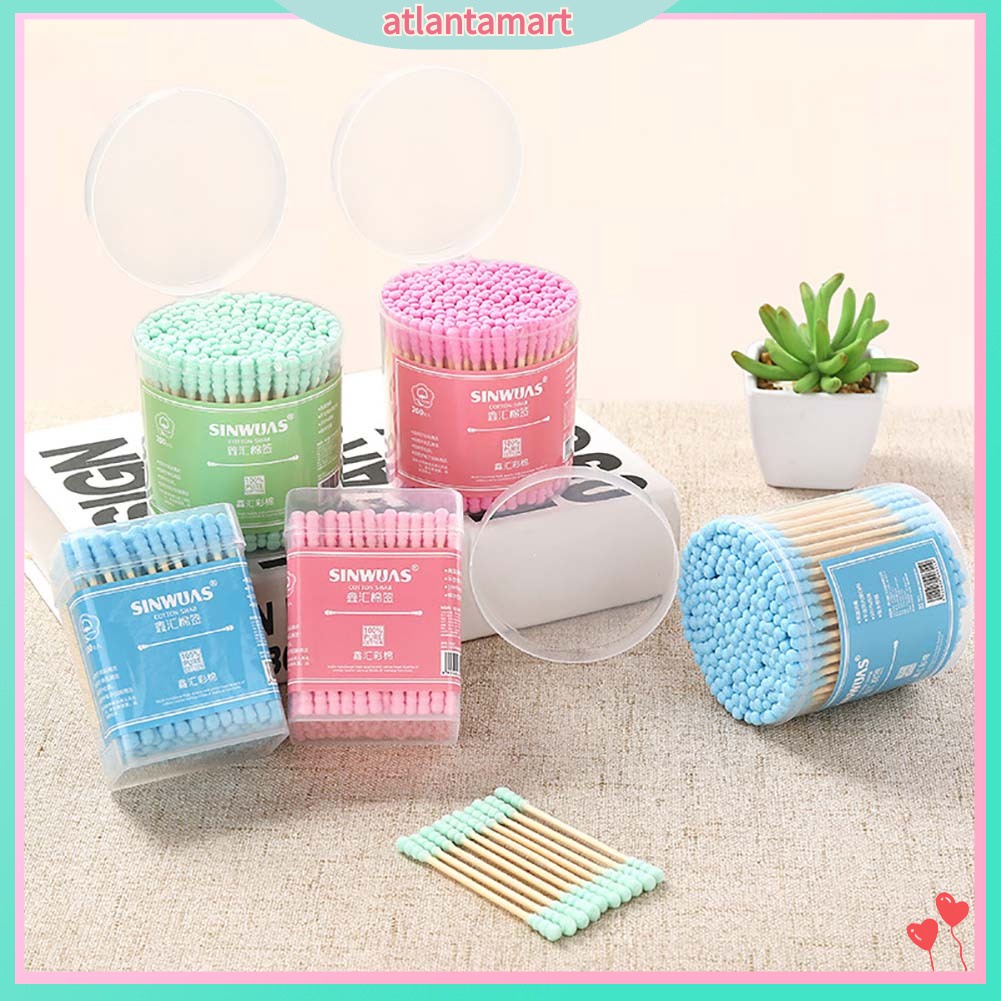 [Hàng mới về] Hộp tăm bông hai đầu làm sạch dùng 1 lần cho nữ