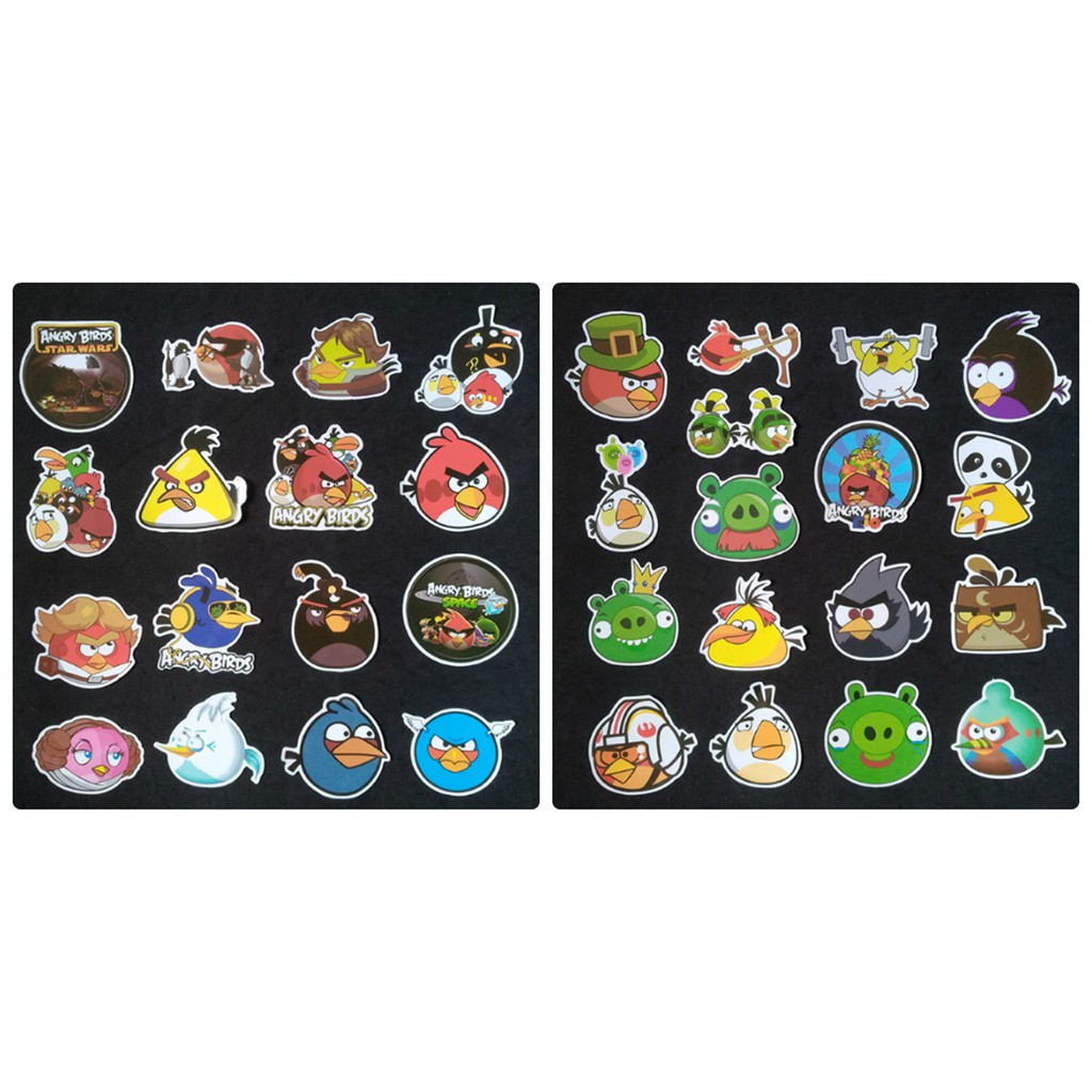 Bộ Sticker dán cao cấp chủ đề ANGRY BIRDS - Dùng dán Xe, dán mũ bảo hiểm, dán Laptop...