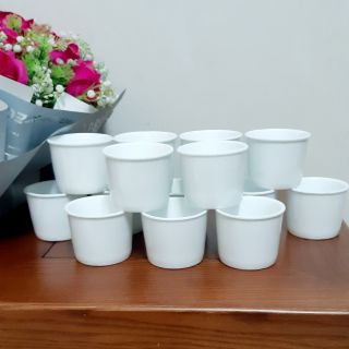 (sale tặng nắp nhựa) 10 Cốc làm caramen. Hàng sứ Bát Tràng. KT 5x6