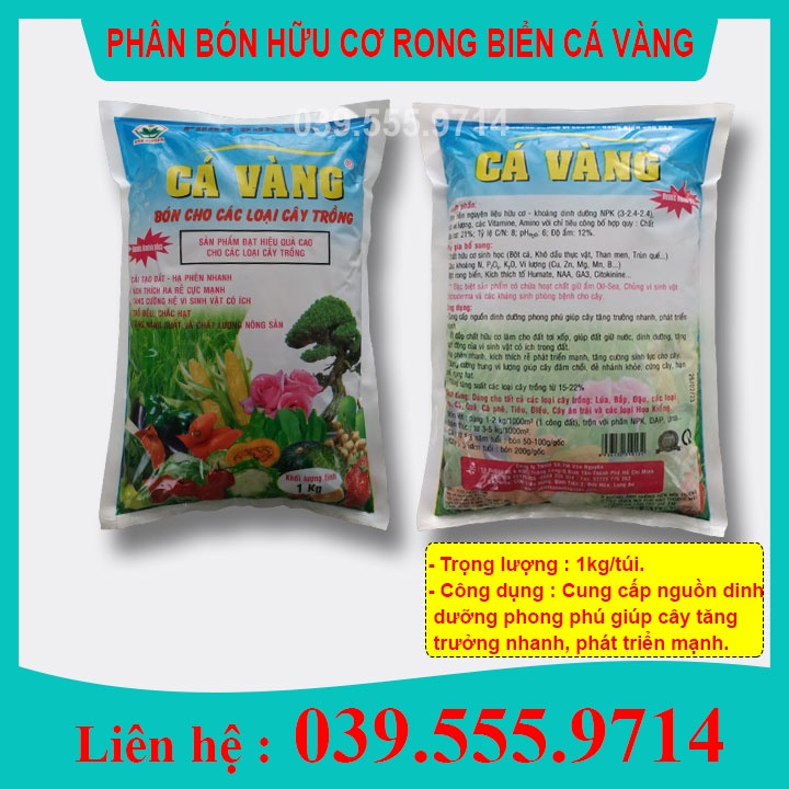 1KG PHÂN BÓN HỮU CƠ RONG BIỂN CÁ VÀNG -  CHUYÊN DÙNG CHO HOA CÂY CẢNH