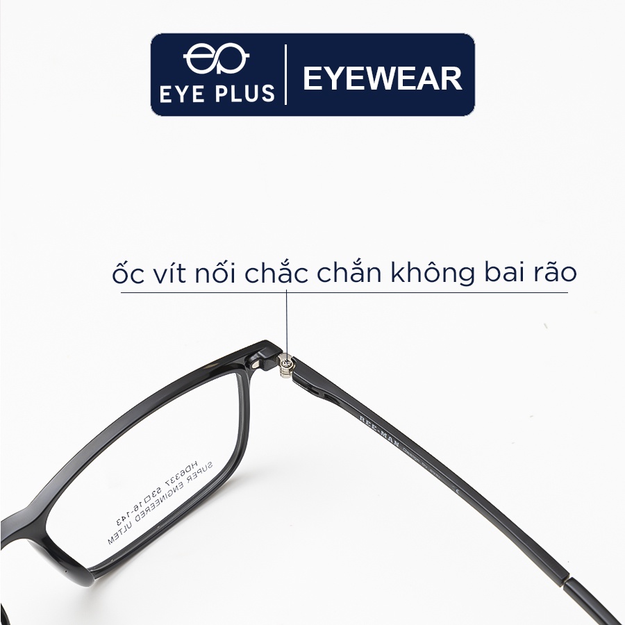 Gọng kính cận nam nữ thời trang Eye Plus nhựa cao cấp dáng vuông Reeman 500-6337