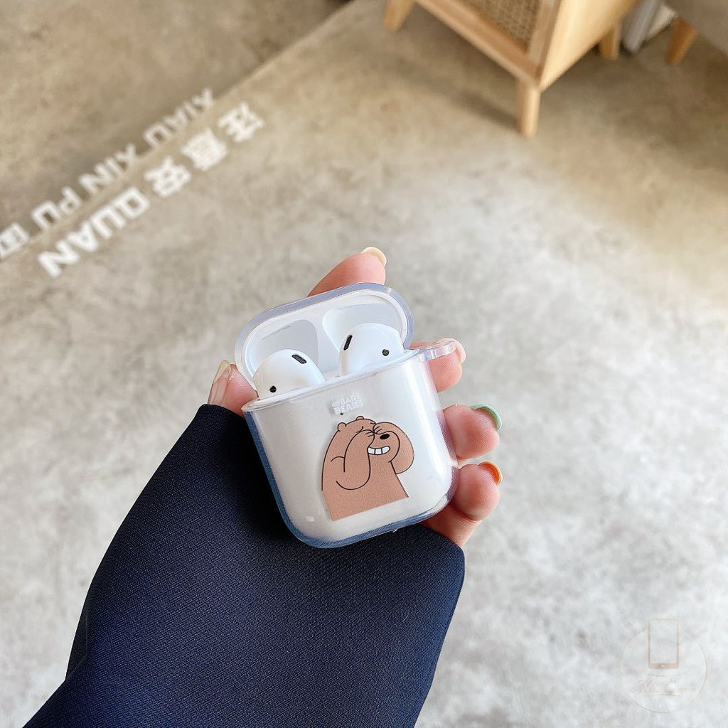 Vỏ bảo vệ hộp sạc tai nghe họa tiết hoạt hình We Bare Bear cho Airpods 1/2 Pro