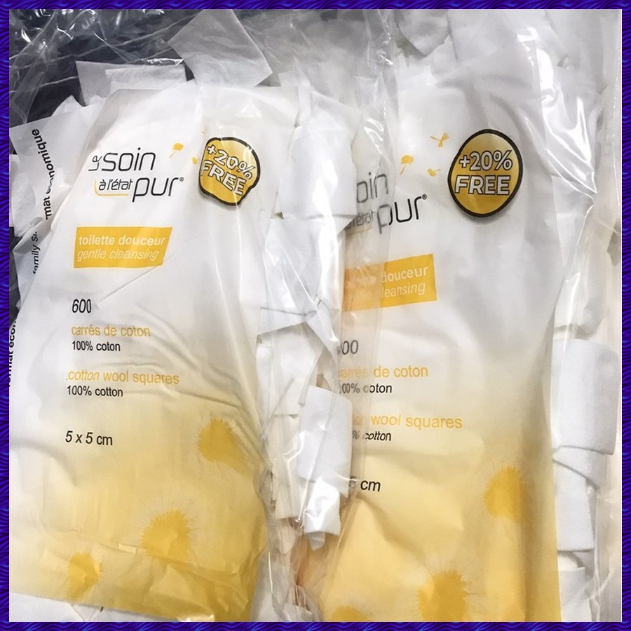 Bông Tẩy Trang Pháp Tetra Le Soin Laretat 600 Miếng - Siêu Dai, Siêu Sạch Siêu Tiết Kiệm