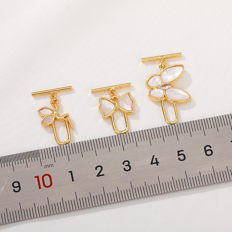 Khóa Cài Túi Xách/ Vòng Tay Hình Bướm Bằng Đồng 18K diy Màu Vàng Duyên Dáng diy