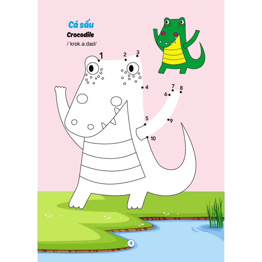 Sách - Combo túi 8 quyển Sách Tô Màu Phát Triển Trí Thông Minh - Dành cho trẻ từ 2-6 tuổi - Song Ngữ - V TM 02