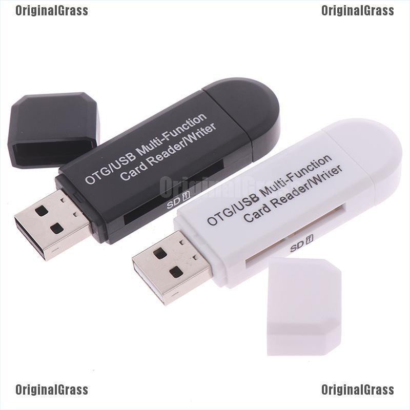 Đầu đọc thẻ nhớ usb 2.0 otg micro usb 2 trong 1 dành cho pc/điện thoại thẻ s&d tf card