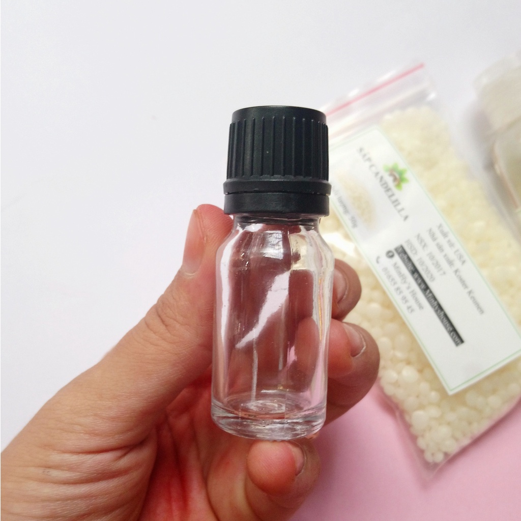 50 - 100 Chai thủy tinh serum 5ml 10ml nắp vặn đen - Lọ tinh dầu chiết mỹ phẩm du lịch.