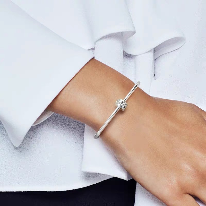 charm pan khoá chặn viền tim bạc s925 cao cấp