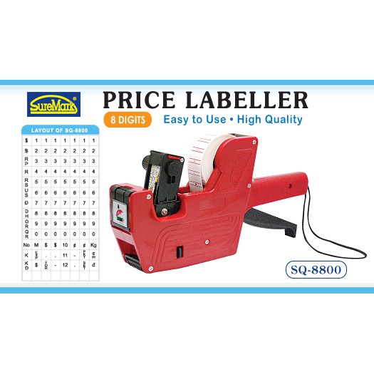 Máy Bấm Giá 1 Hàng 8 Số SureMark SQ-8800 (Chất Lượng Singapore)