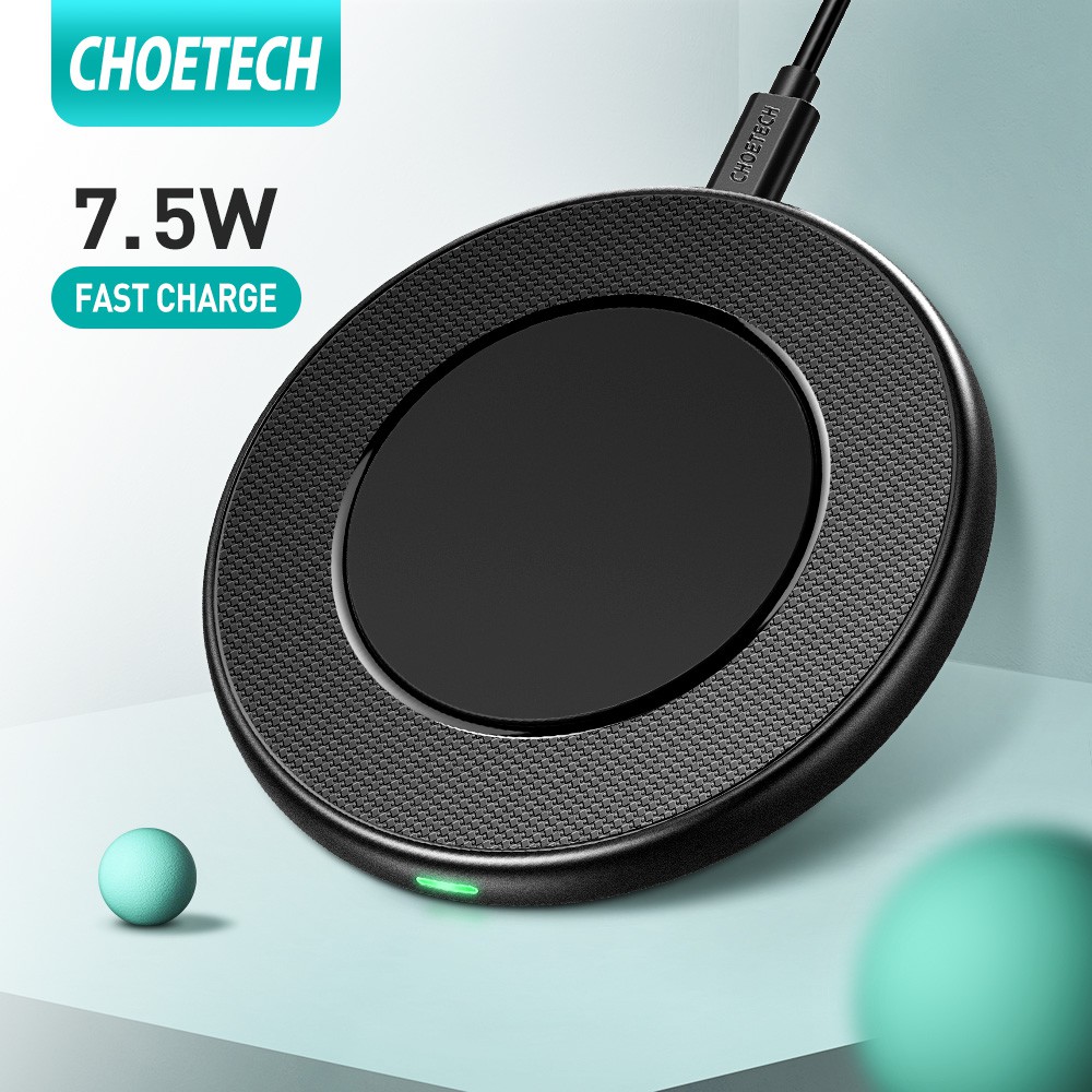 Đế sạc không dây CHOETECH hỗ trợ sạc nhanh 7.5W/ 10W chuyên dụng cho Iphone/ Samsung