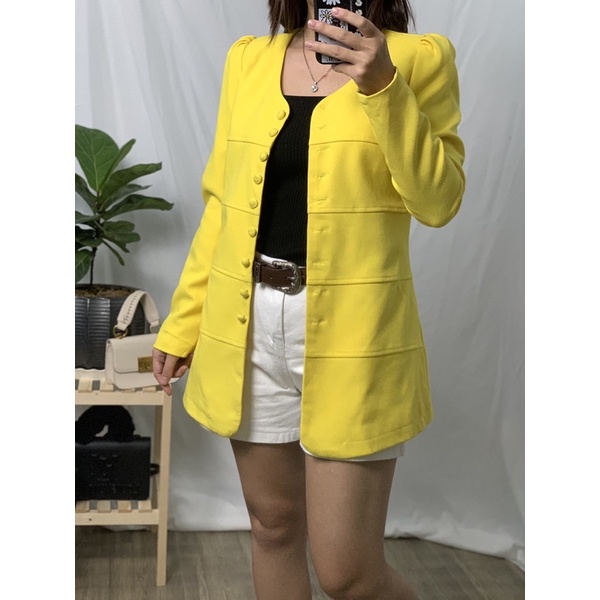 Áo blazer 2hand màu vàng tươi