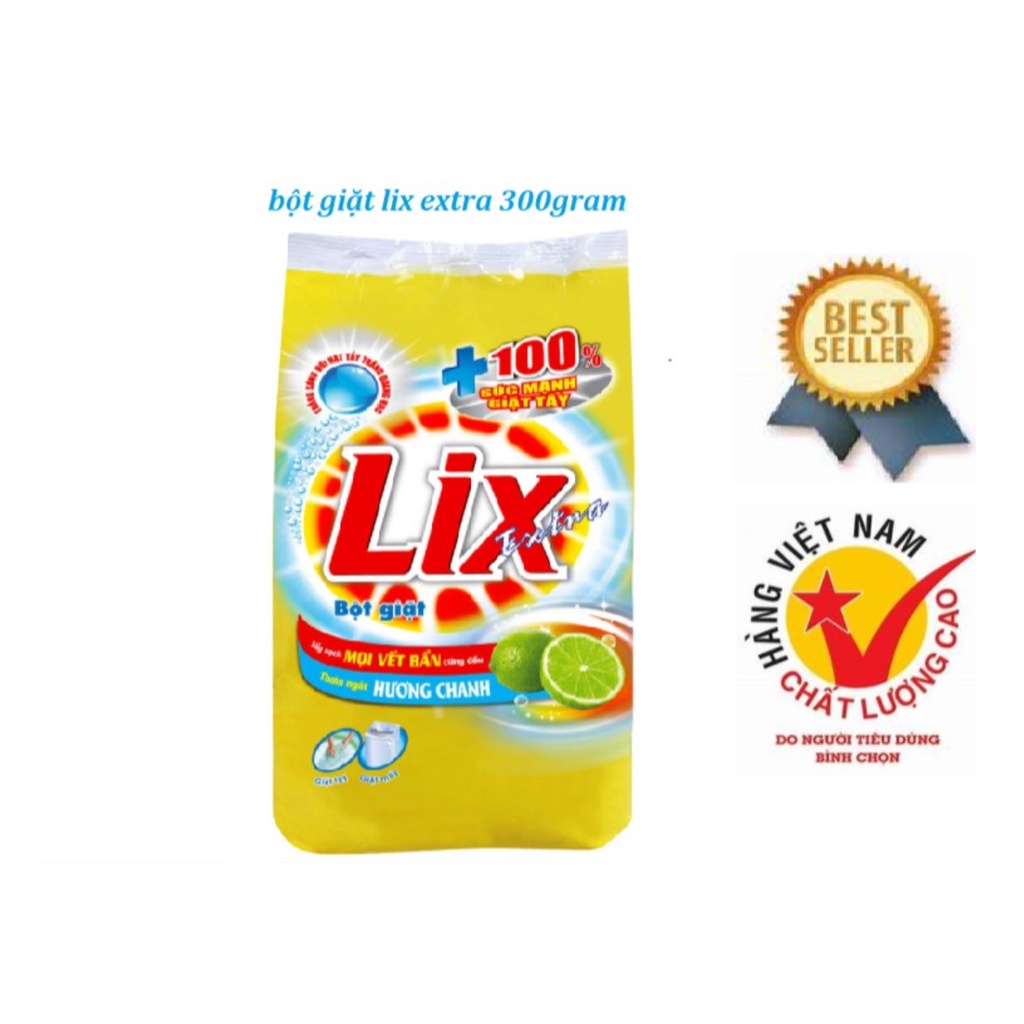 Bột giặt LIX EXTRA 250gram HƯƠNG CHANH dành cho giặt máy, giặt tay tẩy cực mạnh