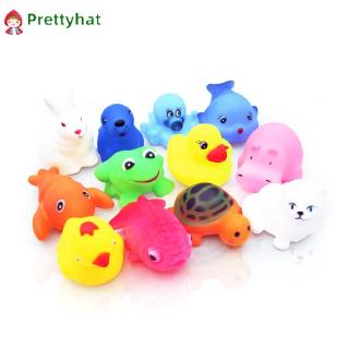Set 12 Đồ Chơi Bóp Cao Su Mềm Có Tiếng Kêu Khi Tắm Cho Bé