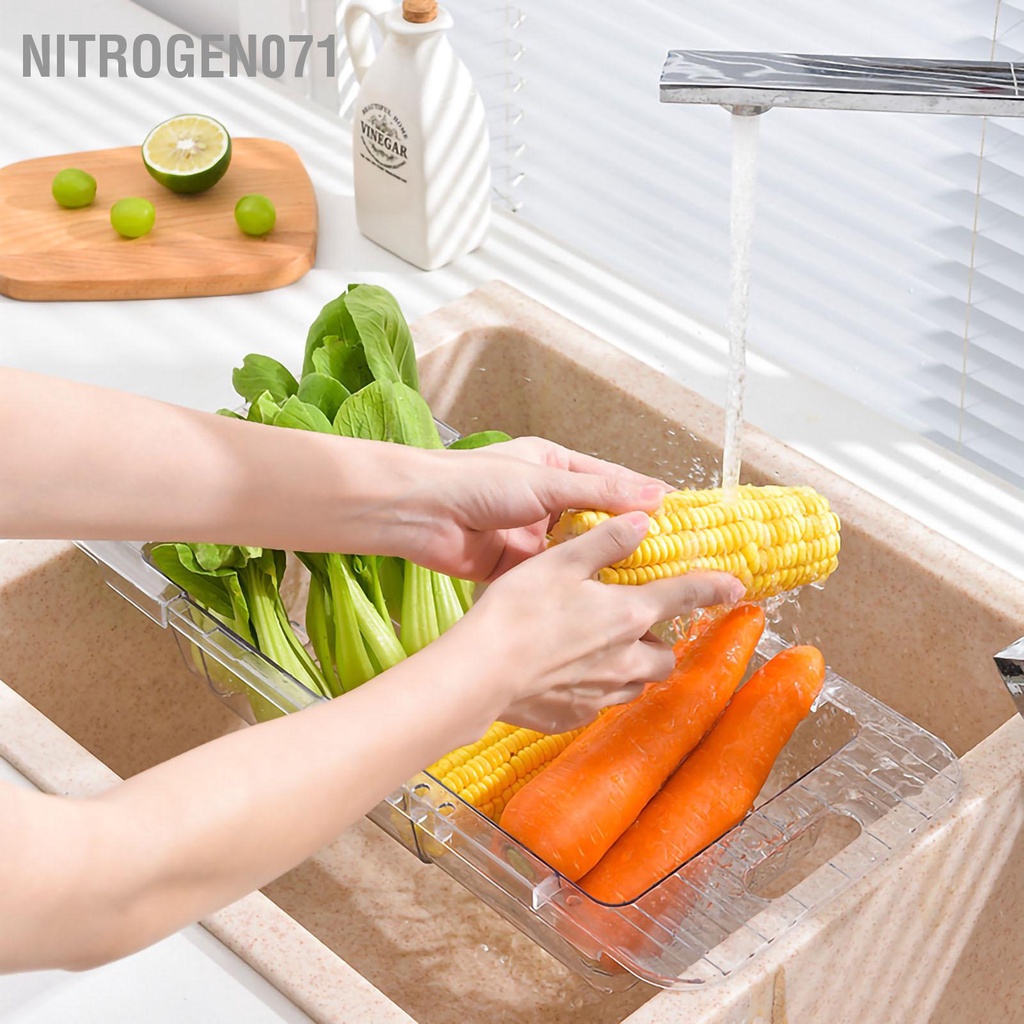 Rổ đựng đồ, khay đựng đồ bồn rửa chén, bát - Chất liệu nhựa Siêu bền - có thể thu vào trong suốt Thoát nước nhanh Nitrogen071