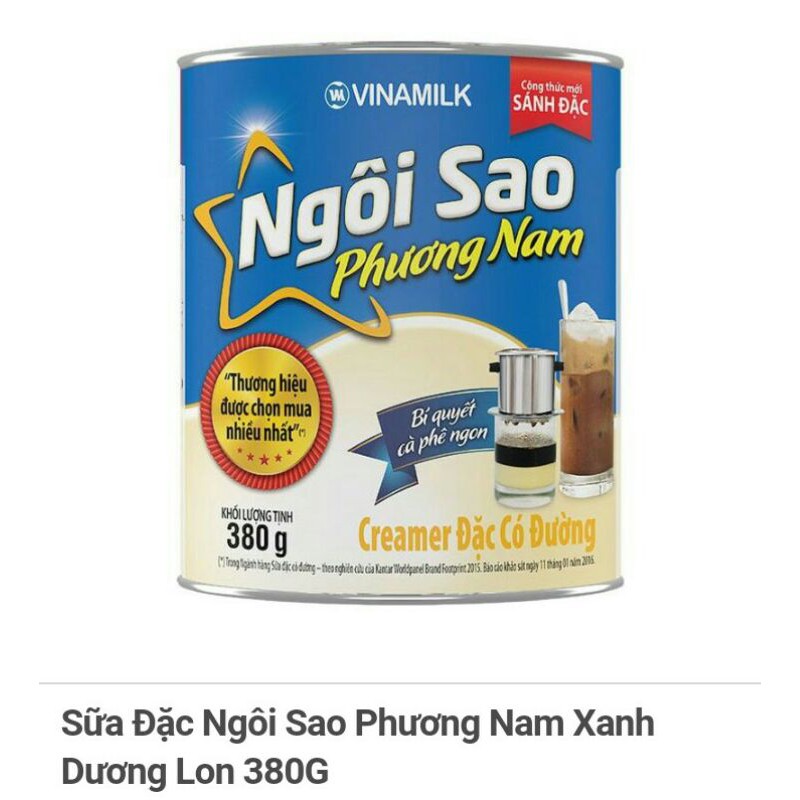 sữa Đặc Ngôi Sao Phương Nam Xanh Dương Lon/ xanh lá hộp giấy 380G