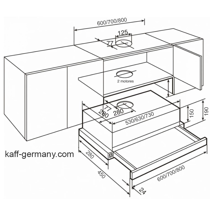 Máy hút mùi âm tủ KAFF KF-TL600\700\900 | BigBuy360 - bigbuy360.vn