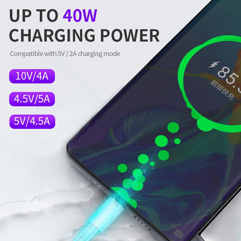 Cáp 5A loại C cho Xiaomi Redmi Note 8Pro Phụ kiện điện thoại Huawei OPPO Realme Sạc nhanh Cáp USB C Cáp sạc USB