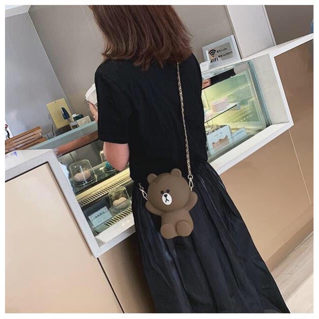 Túi đeo chéo gấu Brown siêu xinh hottrend