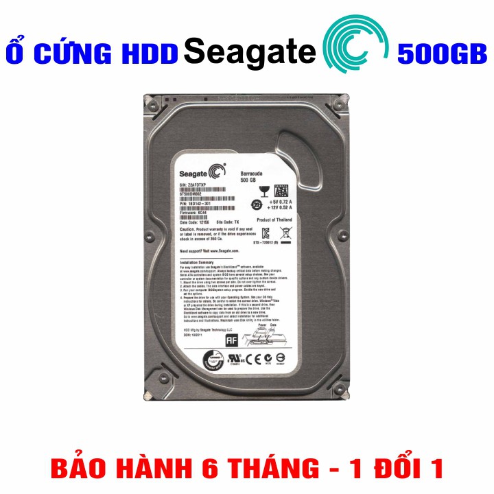 Ổ cứng HDD 3.5&quot; Seagate 500GB  – Chính Hãng – Mới 99% Tháo máy đồng bộ – Bảo hành 6 tháng