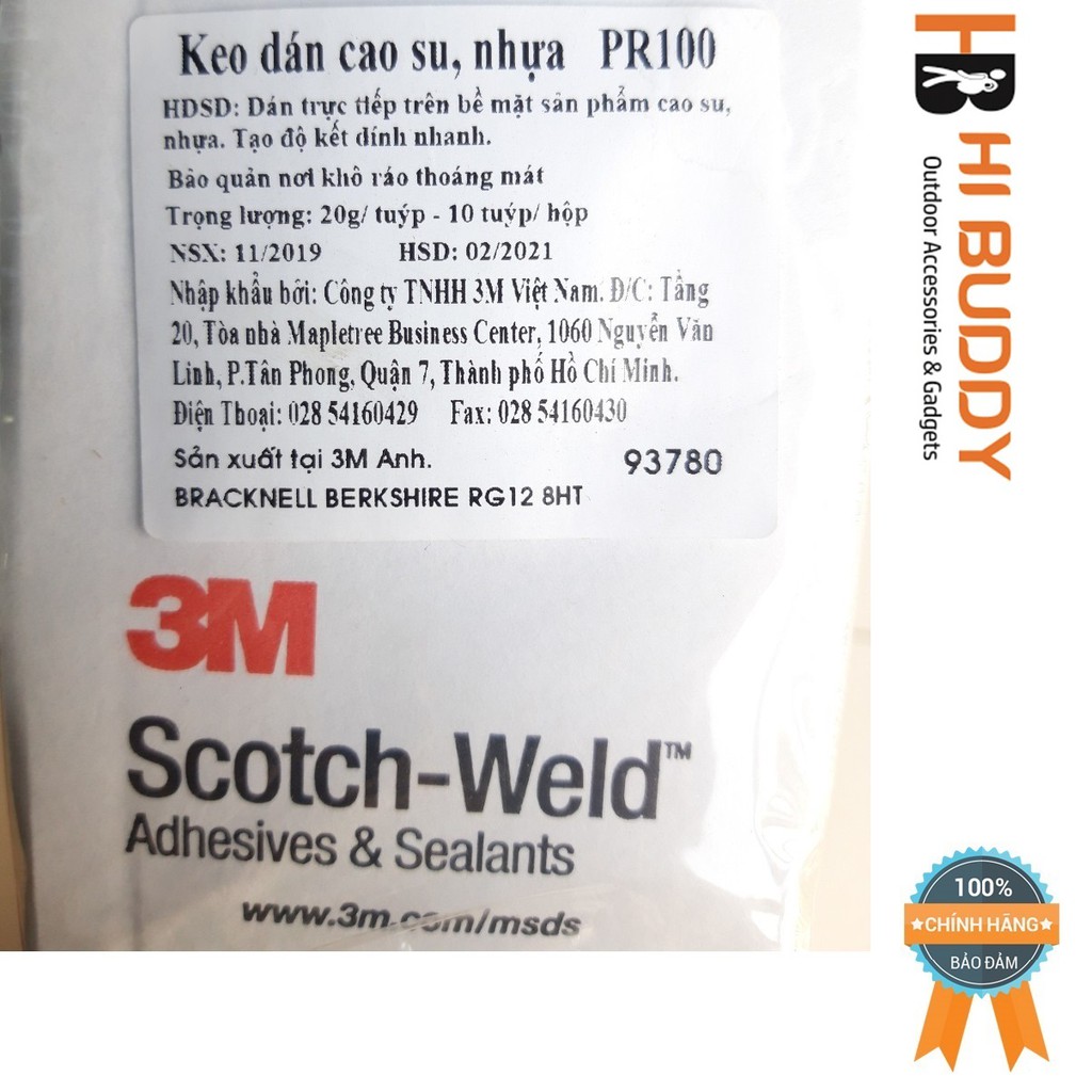 ( AN TOÀN ) Keo Siêu Dính 3M PR100 Scotch-Weld Plastic & Rubber Instant Adhesive 20g Hibushop