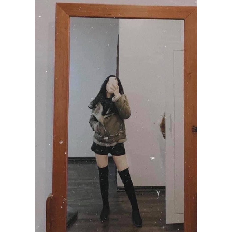 Áo khoác da lộn siêu ấm