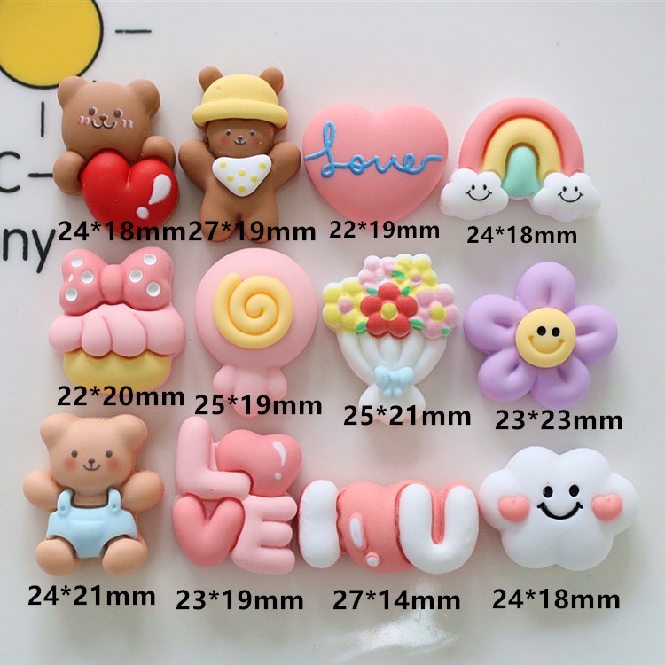Charm (C562) slime/ Dụng Cụ Charm Trang Trí  [Ko Keo &amp; Nút] Chủ Đề Tình Yêu Cute - Giá 1 cái