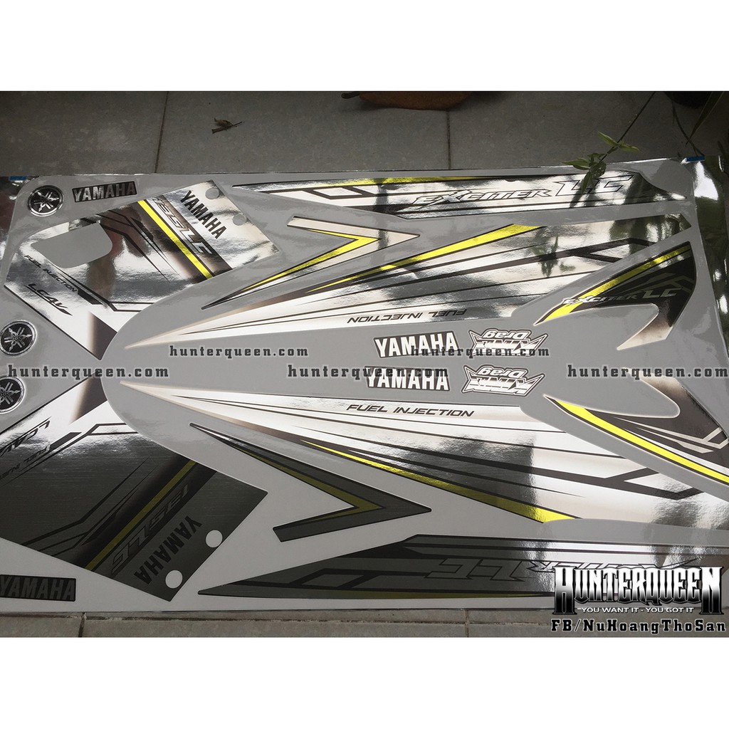 Tem rời chất liệu CROM, LC đen bạc, chỉ vàng. Exciter 135 đời 2006-2010