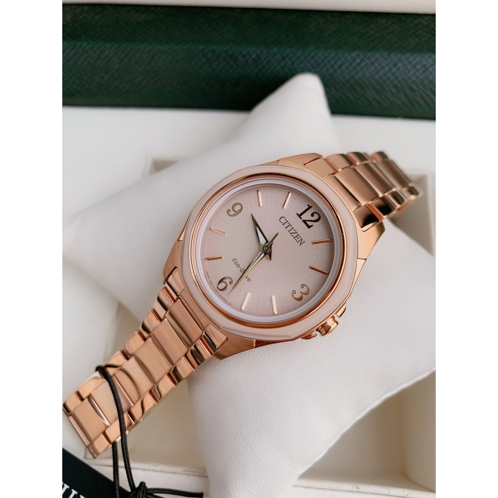 Đồng hồ nữ Citizen FE7053-51X - Máy Quartz Pin Eco-drive pin năng lượng  ánh sáng- Kính khoáng
