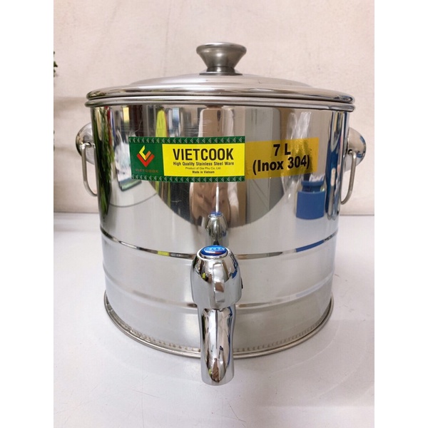 Binh Đựng Nước INOX 304 Có Vòi Việtcook