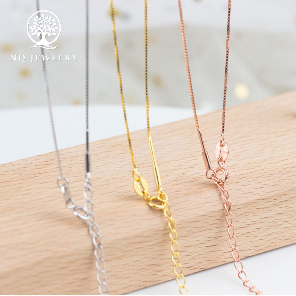 Dây chuyền bạc mảnh 45cm chốt vặn có dây xích- NQ Jewelry