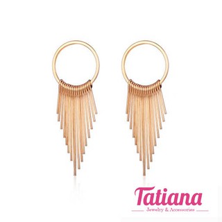 Bông tai tròn tua rua -Tatiana - B2489 (2 màu)