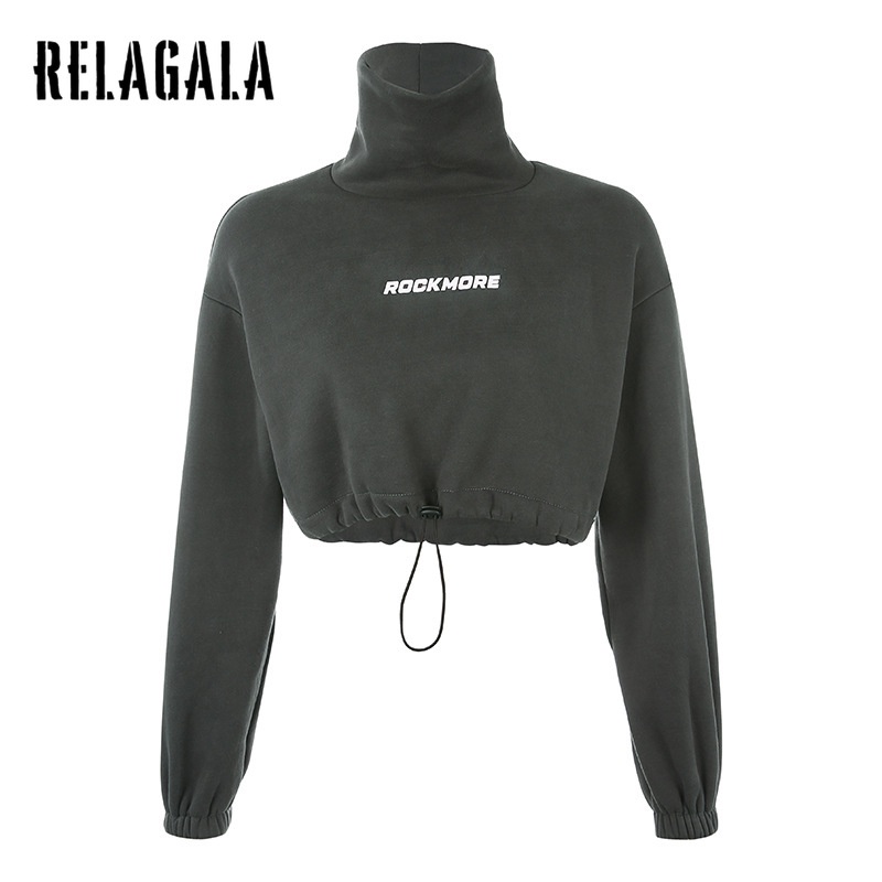 Áo Sweater Relagala Cổ Cao Tay Dài Phối Dây Rút Thời Trang Quyến Rũ Cho Nữ 2021 | BigBuy360 - bigbuy360.vn