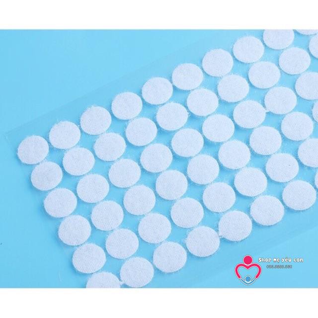 Set 100 cặp Băng dính nhám gai xé velcro tròn trắng 10MM
