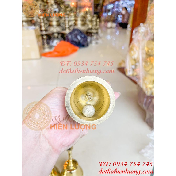 Chuông Lắc Cầm Tay Đài Loan Bằng Đồng Loại Đẹp 3 cỡ - Chuông Cầm Tay Có Cán