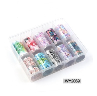 Foil hoạ tiết trang trí móng - Set 10 cuộn