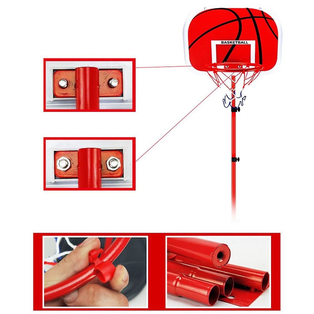 Đồ Chơi Bóng Rổ Gia Đình Thân Sắt (Full Phụ Kiện) - Bộ Bóng Rổ(Hàng Có Sẵn)