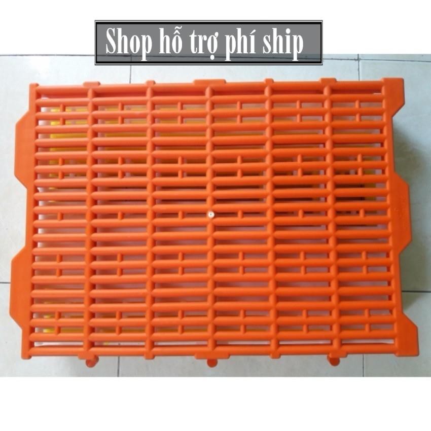 Hỗ trợ Ship- Tấm Tấm nhựa ghép sàn chuồng chó mè màu vàng  bằng nhựa siêu bền 40x55cm nặng 1,4kg