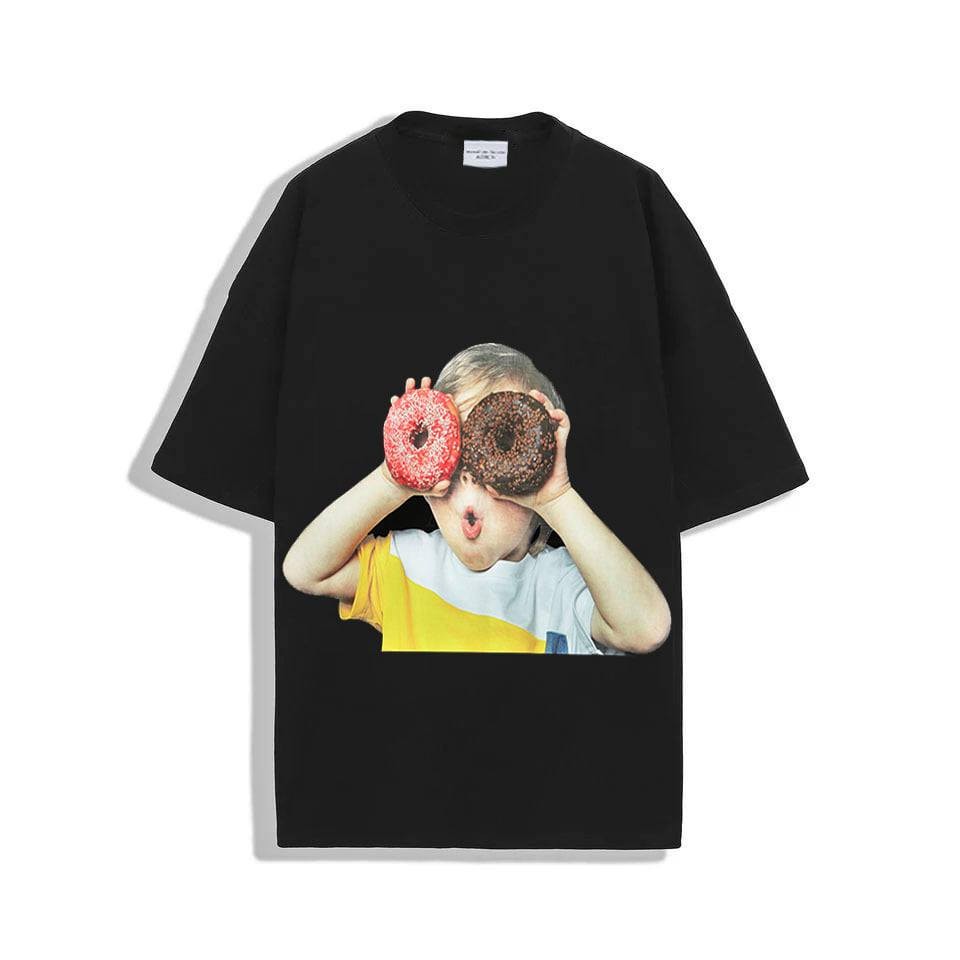 Áo Thun ADLV, Áo Phông ADLV Nam Nữ Cậu Bé Baby Face Donut cotton 100% (M1-2)